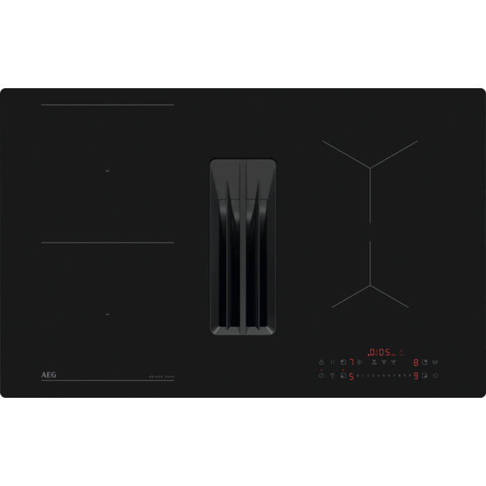AEG Induktionshäll med inbyggd fläkt 80 cm SaphirMatt® SE med reptålig yta TT8SCB00CT