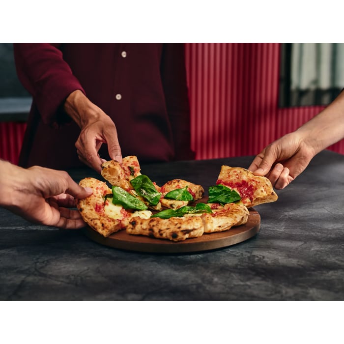 A classic Neapolitan Margherita pizza baked in the Pizza Expert oven