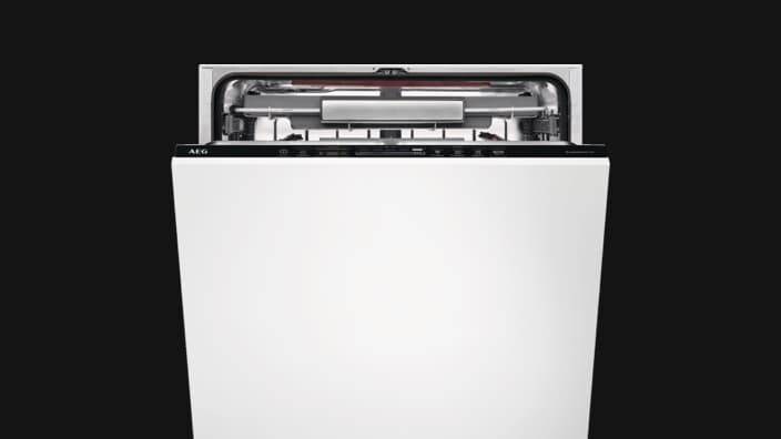 diskmaskin med öppen lucka