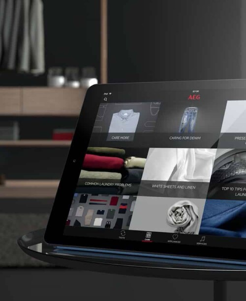 Surfplatta med My AEG Care-appen